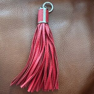 Michael Kors Red Tassel Fringe Bag Charm Fob Keychain